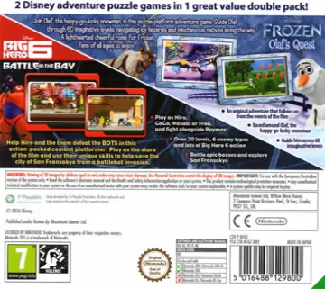 Disney 2 - Pack - Frozen - Olafs Quest   Big Hero 6 - Battle in the Bay (USA) box cover back